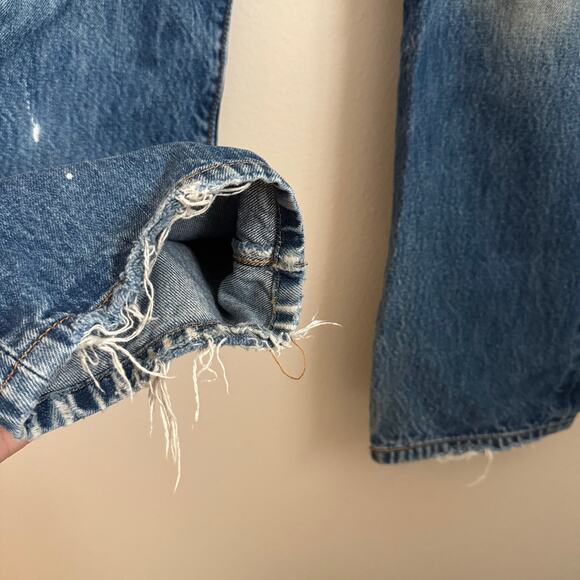 Vintage 90s Levis 501s Thrashed Med Wash Mens 34 x 30 Distressed Red Tab Jeans - Picture 8 of 13
